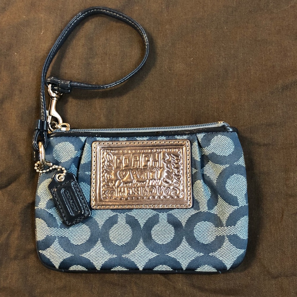 COACH Blue “Poppy” Wristlet